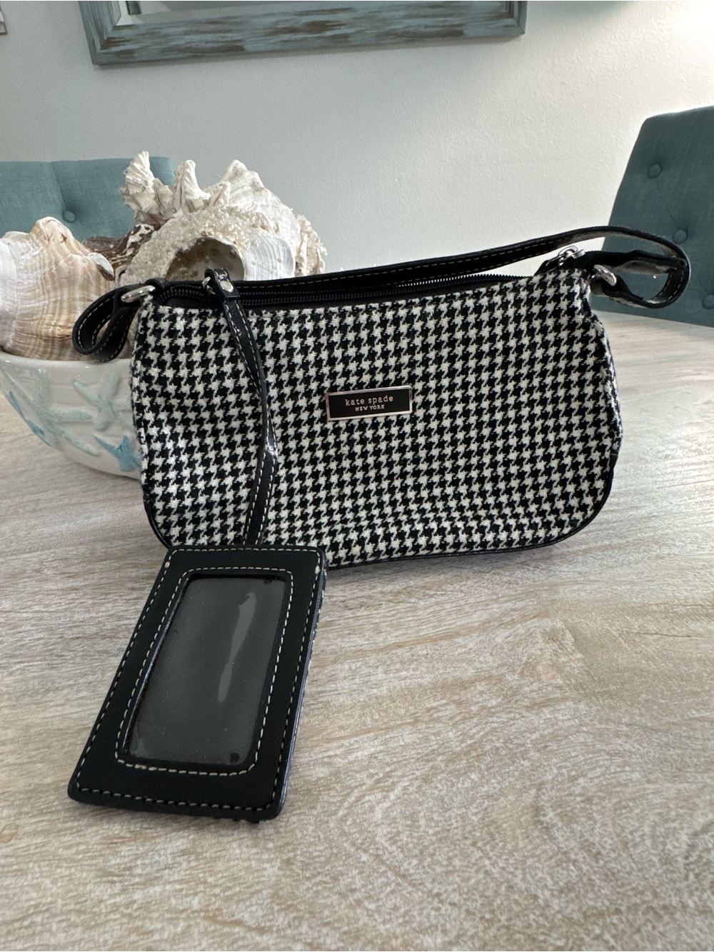 Kate Spade Monochrome Houndstooth Shoulder Bag